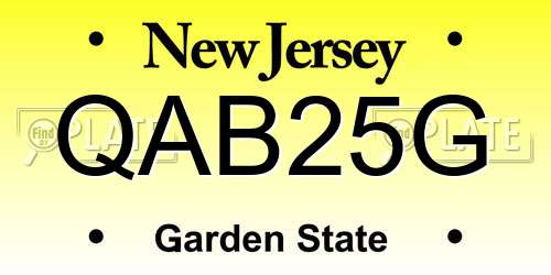 QAB25G New Jersey License Plate