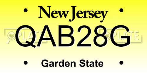 QAB28G New Jersey License Plate