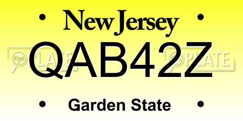 QAB42Z New Jersey License Plate