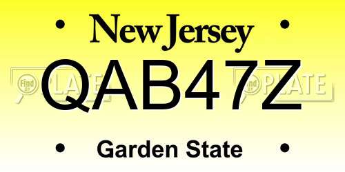 QAB47Z New Jersey License Plate