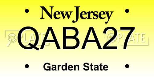 QABA27 New Jersey License Plate
