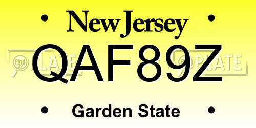 QAF89Z New Jersey License Plate
