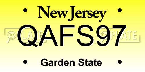 QAFS97 New Jersey License Plate