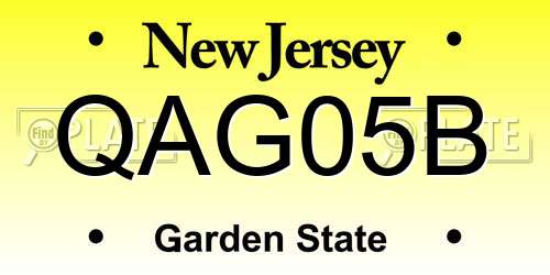QAG05B New Jersey License Plate