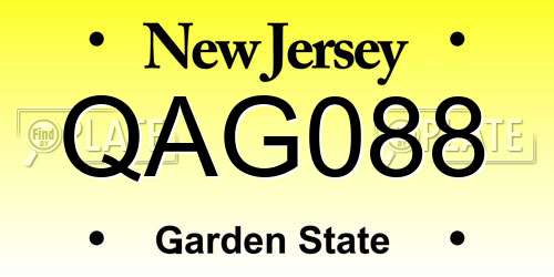 QAG088 New Jersey License Plate