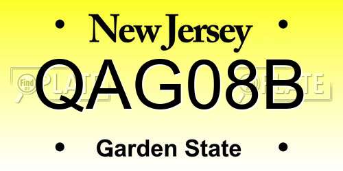 QAG08B New Jersey License Plate