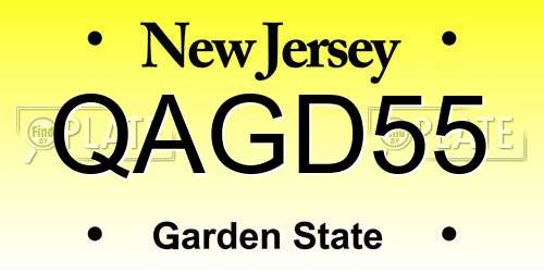 QAGD55 New Jersey License Plate