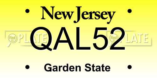 QAL52 New Jersey License Plate