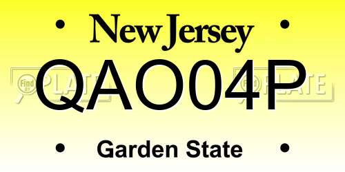QAO04P New Jersey License Plate