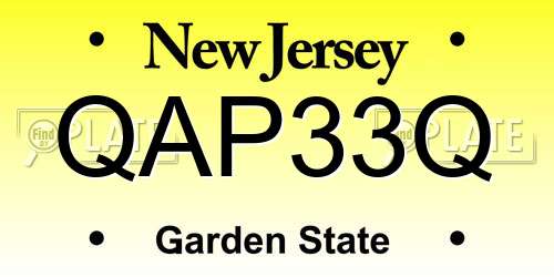 QAP33Q New Jersey License Plate
