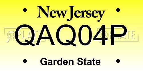 QAQ04P New Jersey License Plate