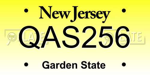 QAS256 New Jersey License Plate
