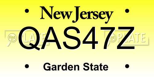 QAS47Z New Jersey License Plate