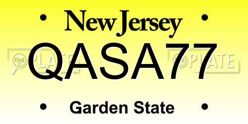 QASA77 New Jersey License Plate