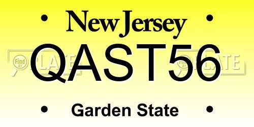 QAST56 New Jersey License Plate