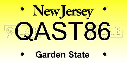 QAST86 New Jersey License Plate