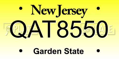 QAT8550 New Jersey License Plate