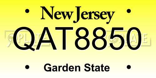 QAT8850 New Jersey License Plate