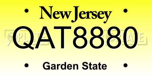 QAT8880 New Jersey License Plate