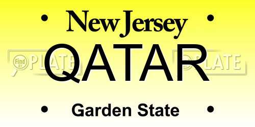 QATAR New Jersey License Plate