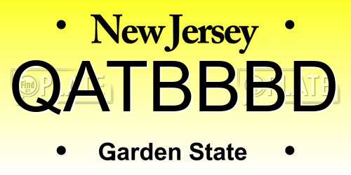 QATBBBD New Jersey License Plate