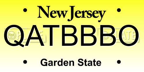QATBBBO New Jersey License Plate