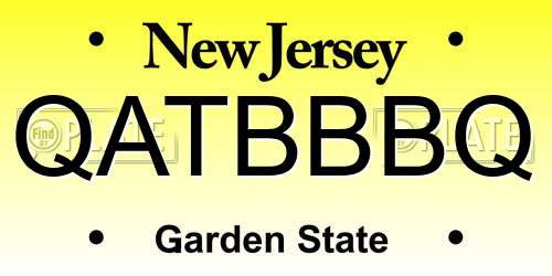 QATBBBQ New Jersey License Plate