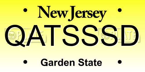 QATSSSD New Jersey License Plate