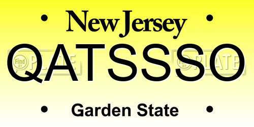 QATSSSO New Jersey License Plate