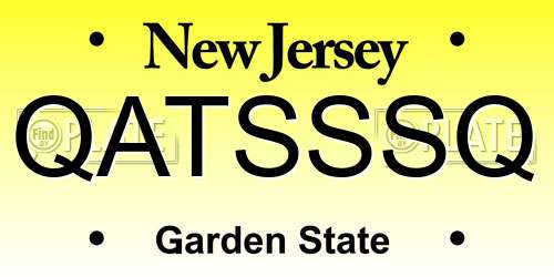 QATSSSQ New Jersey License Plate