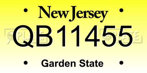 QB11455 New Jersey License Plate