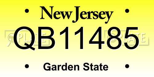 QB11485 New Jersey License Plate
