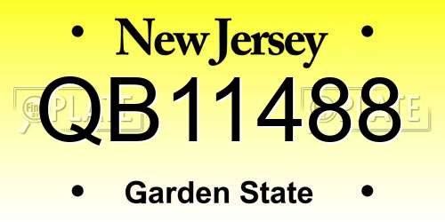 QB11488 New Jersey License Plate