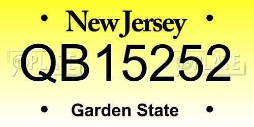 QB15252 New Jersey License Plate