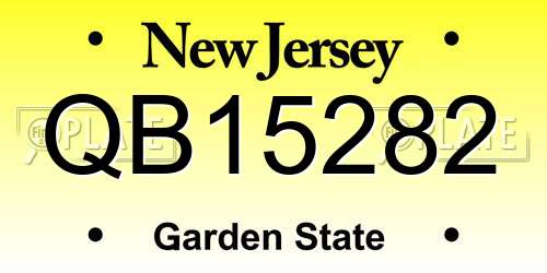 QB15282 New Jersey License Plate