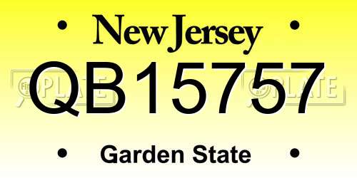 QB15757 New Jersey License Plate