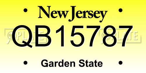 QB15787 New Jersey License Plate