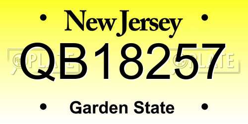QB18257 New Jersey License Plate