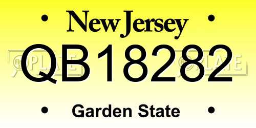 QB18282 New Jersey License Plate