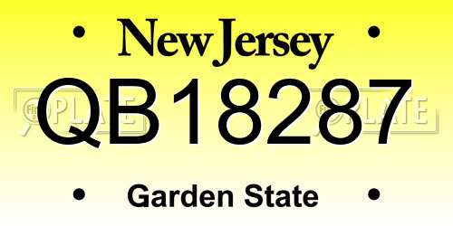 QB18287 New Jersey License Plate
