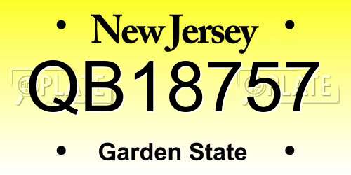 QB18757 New Jersey License Plate