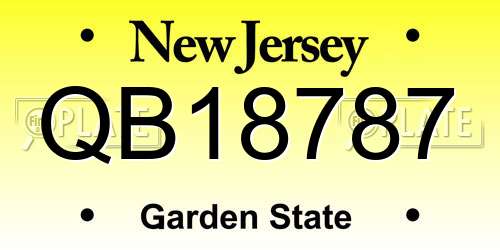 QB18787 New Jersey License Plate