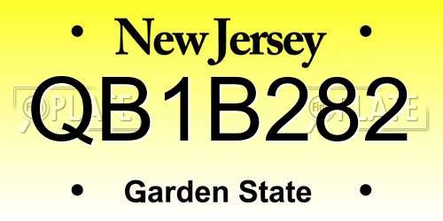 QB1B282 New Jersey License Plate
