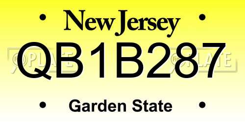 QB1B287 New Jersey License Plate