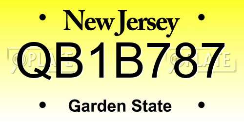 QB1B787 New Jersey License Plate