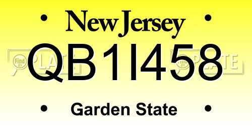 QB1I458 New Jersey License Plate