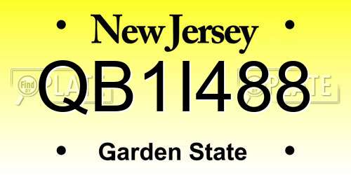 QB1I488 New Jersey License Plate