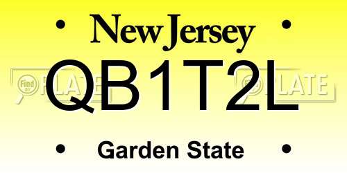 QB1T2L New Jersey License Plate