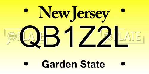QB1Z2L New Jersey License Plate