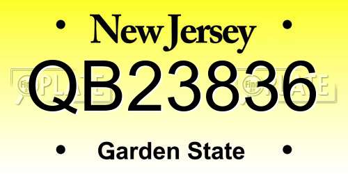 QB23836 New Jersey License Plate